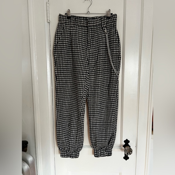 Boom Boom Jeans houndstooth jogger trouser with chain - Picture 1 of 4